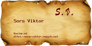 Sors Viktor névjegykártya